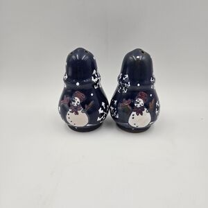 Snowman Patterned Salt And Pepper Shakers